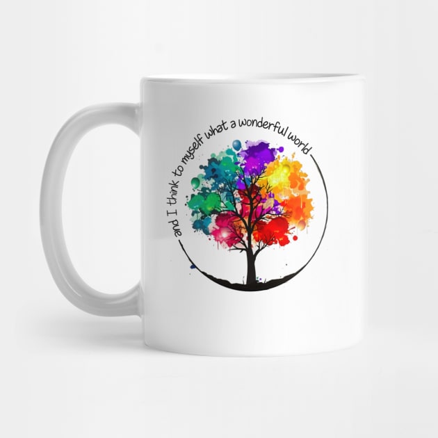 And I Think To Myself What A Wonderful World Hippie Color Tree by Raul Caldwell